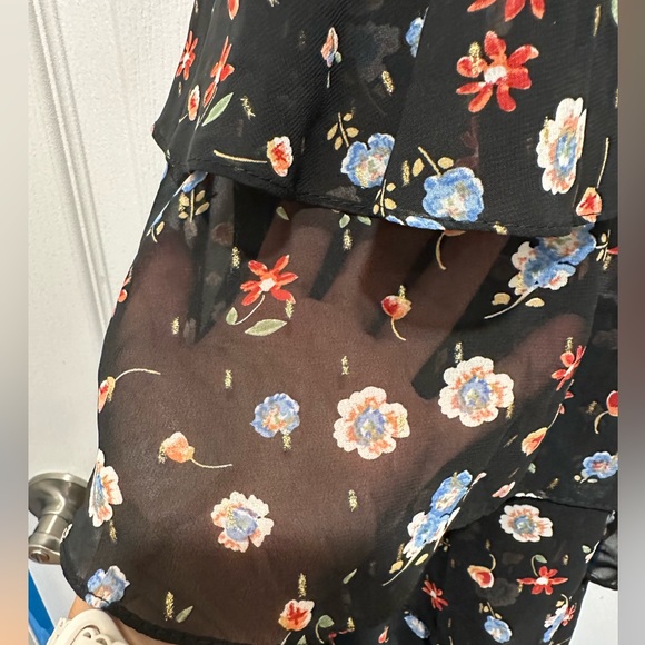 NWT IEENA FOR MAC DUGGAL size 0 Floral printed tiered long evening gown - Picture 7 of 9